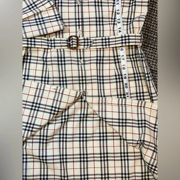 Burberry Nova Check BELTED Button Down Shirt Dress🔥NEW🔥Womens SM/Youth XL (12) - Picture 14 of 17